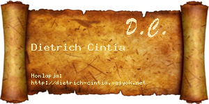 Dietrich Cintia névjegykártya